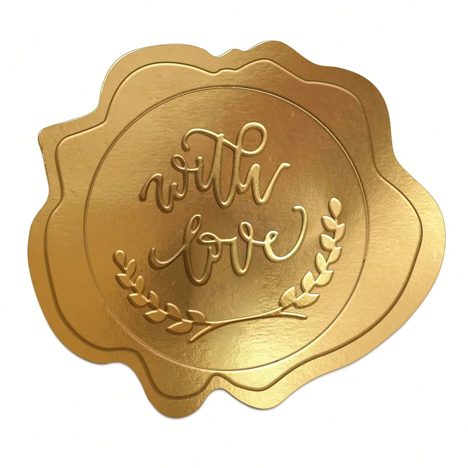 100 stuks goud reliëf lakzegel envelop stickes, vervanging van lakzegels, voor wenskaarten, cadeau decoratie