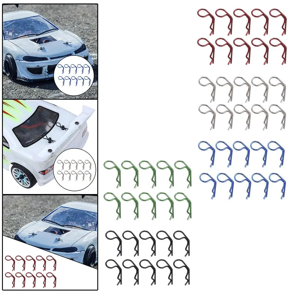

Metal RC Body Clips Universal for 1/8 1/10 1/12 Scale Remote Control Rock Crawler Climbing Vehicle Car Decor Fastener