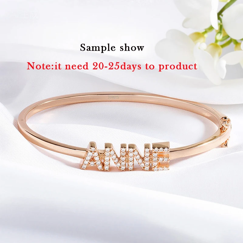 Smyoue Personalized Name Custom Bracelet Letter Customized products for Women 925 Sterling Silver Jewelry By Shiran Aloni