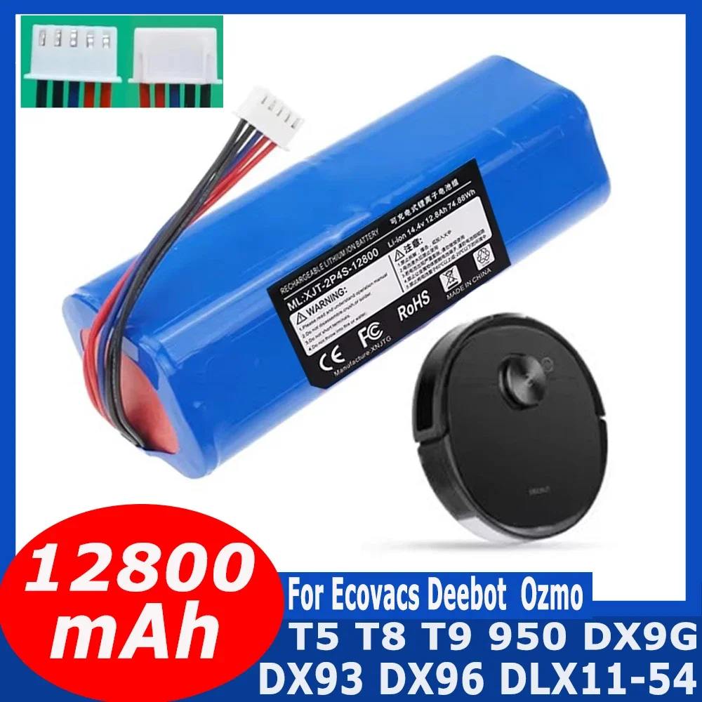 14.4V 12800Mahแบตเตอรี่สําหรับEcovacs Deebot T5 T5MAX T5POWER T8 T8Prower T8AIVI T9Prower T9AIVI T9MAX T10 T20 X1 X2 หุ่นยนต์กวาด