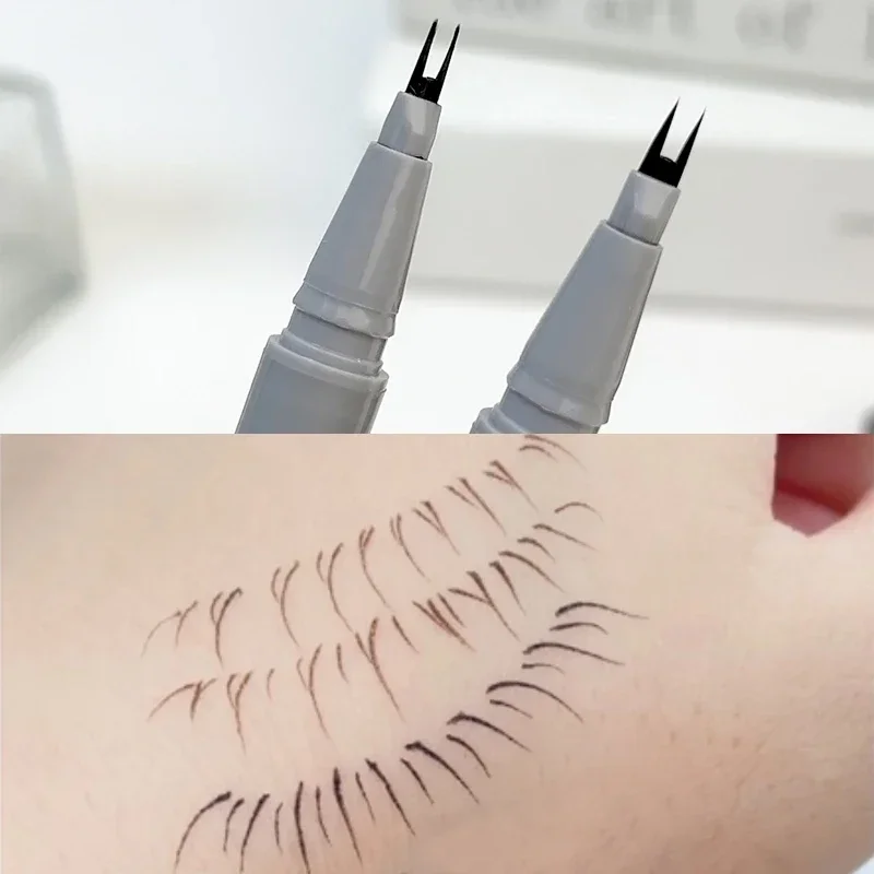 Double Forked Lower Eyelash Pencil Waterproof Liquid Eyeliner Eyelash Pencil Lasting Sweatproof Women Makeup Lying Silkworm Pen