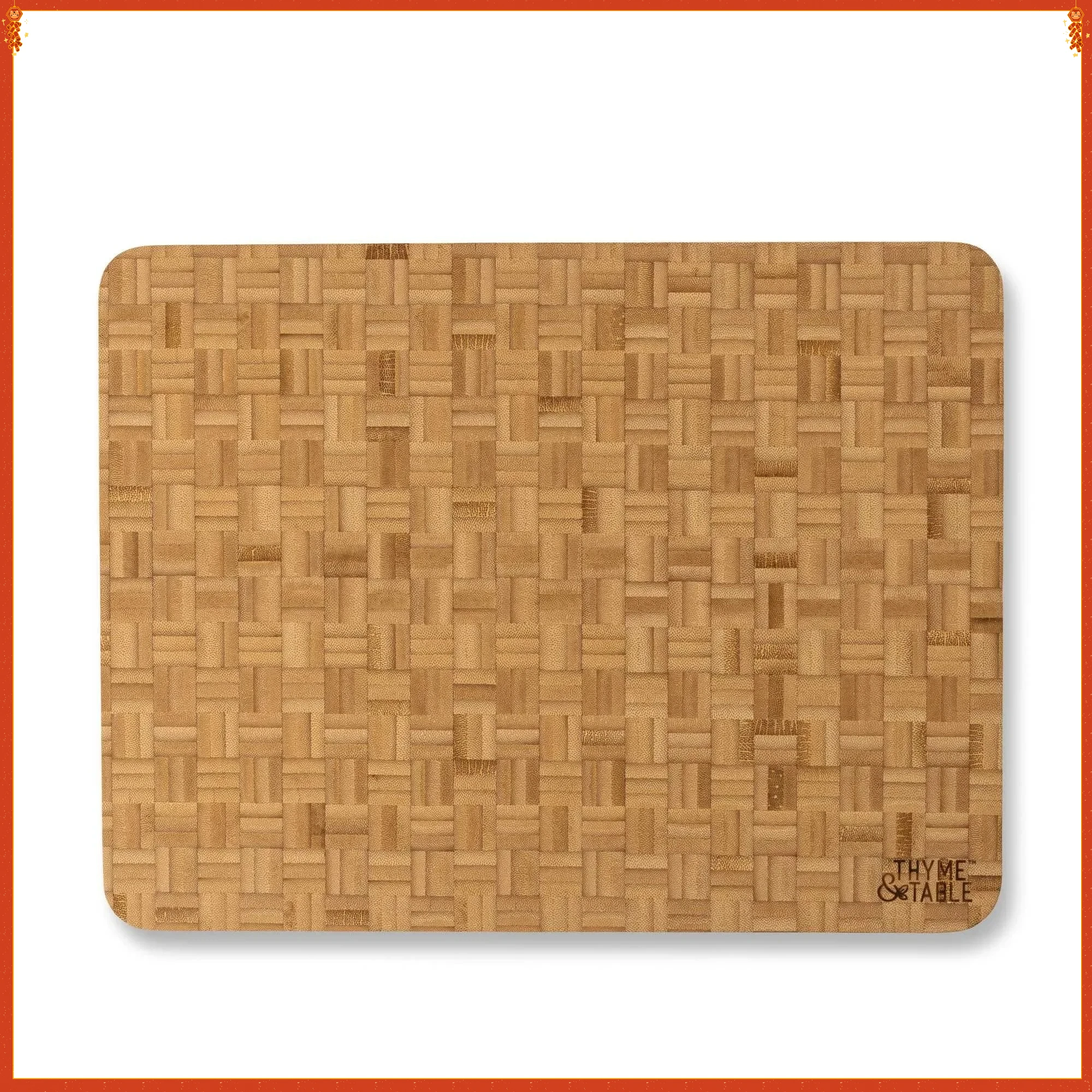 

Бамбуковый концевой мясной блок 13x17 дюймов, двусторонняя разделочная доска с канавкой для сока, экологически чистая кухня