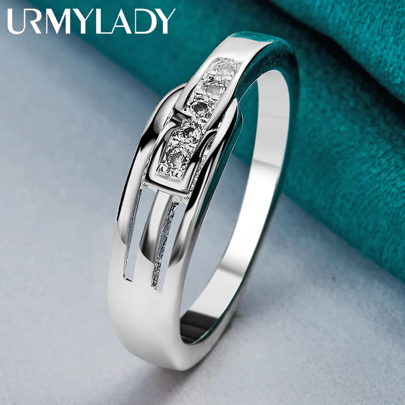 URMYLADY-Anillo de Plata de Ley 925 para mujer, accesorio de circonita AAAAA 7-10 #, joyería de moda para fiesta de boda