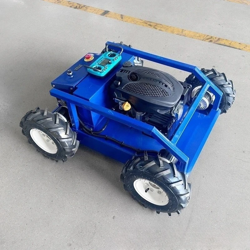 Four-wheel drive remote control lawn mower wheeled  grass crusher