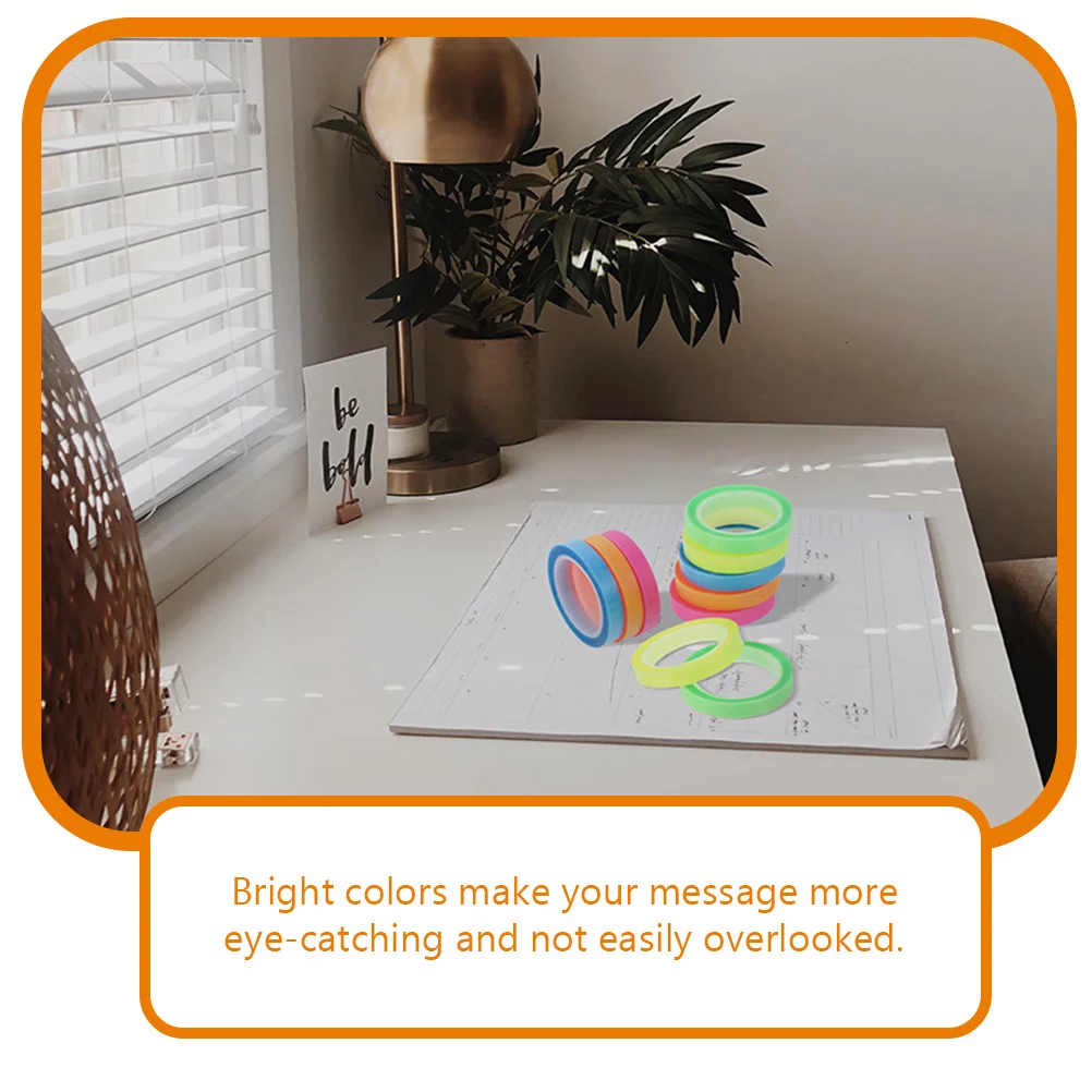 

15pcs 0.6cmx5m Waterproof Transparent Highlighter Tape for Books Page Markers Tabs Removable Labels School Office Supplies