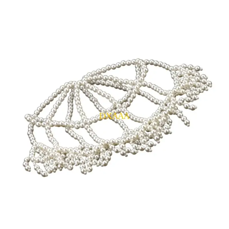 DXAA Handmade Pearls Hat Bridal Lolitas Hoofdkleding Huwelijksceremonie Haaraccessoire