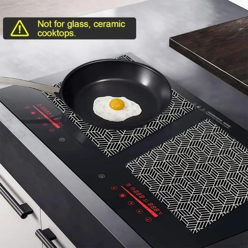 F19B Induction Cooktop Silicone Protective Pad Heat Resistant Mats Nonslip Base Noise Absorption For Safe Cooking Experience