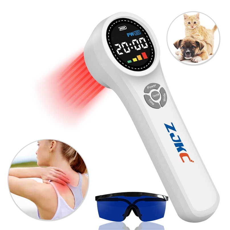 

ZJKC 660nmx16+810nmx4+980nmx4 Laser Massager Machine for Human Dog Low Level Laser Therapy for Rheumatoid Arthritis Tennis Elbow