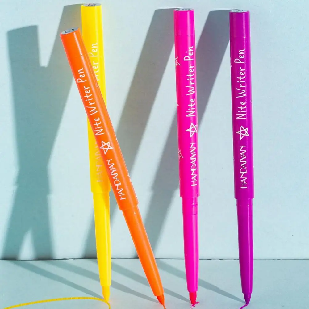 Penna per occhi a prova di sbavature penna per pittura per il viso Uv Blacklight Glow penna per Eyeliner scuro per bambini adulti pittura per il viso impermeabile per la festa