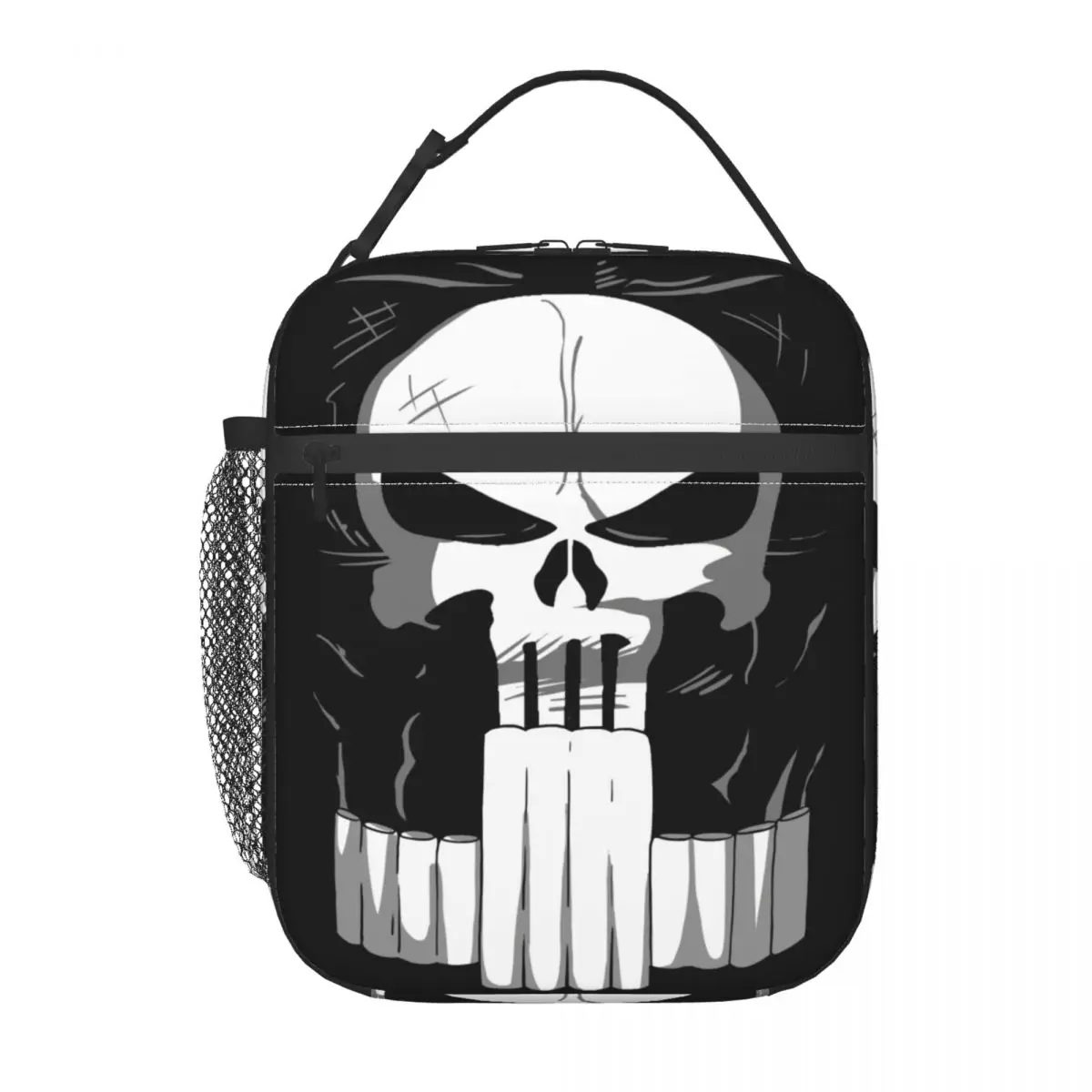 Custom Punisher Suit Insulated Lunch Bag for Women Waterproof Thermal Cooler Bento Box Office Work School