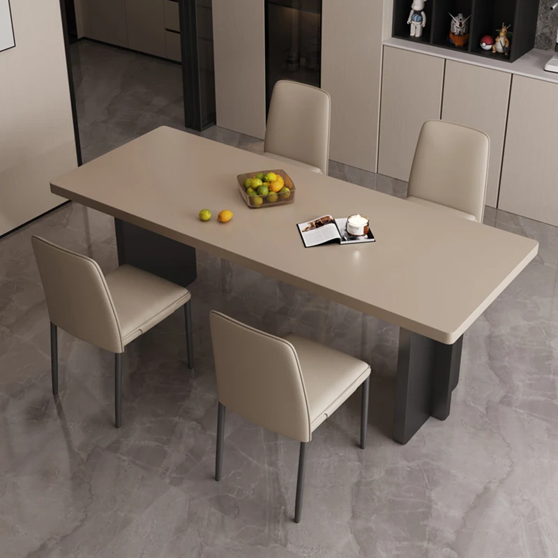 

Rock Board Dining Table Coffee Colored Italian Minimalist Household Minimalist Modern Wood Table Mesa Comedor Home Furnitures