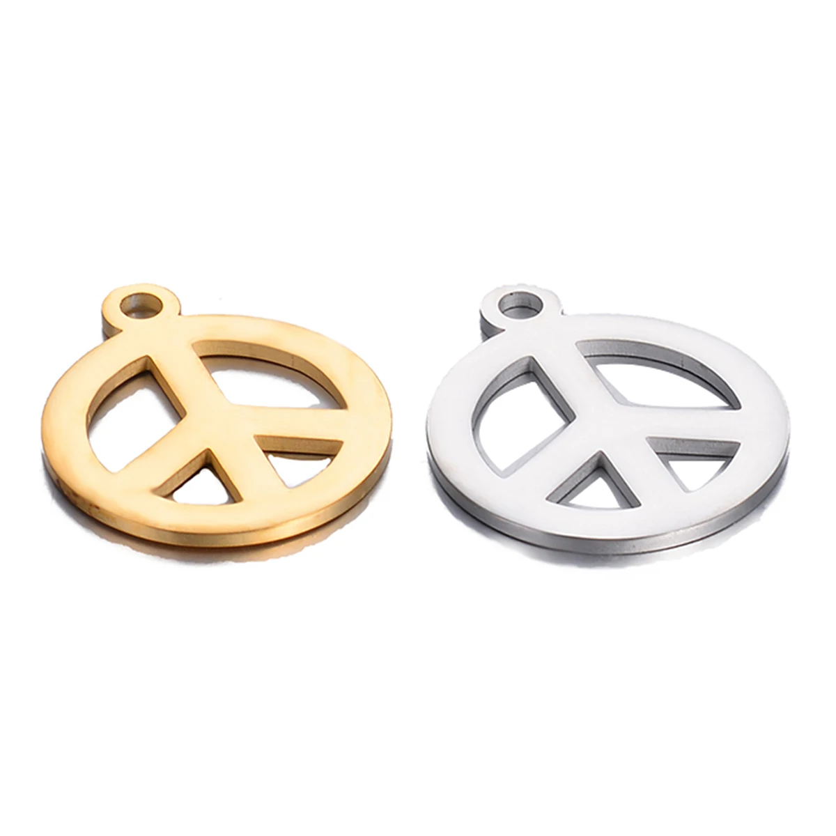 Wholesale 5Pcs/lot Stainless Steel Peace Symbol Pendant Tag for DIY Necklace Jewelry Making