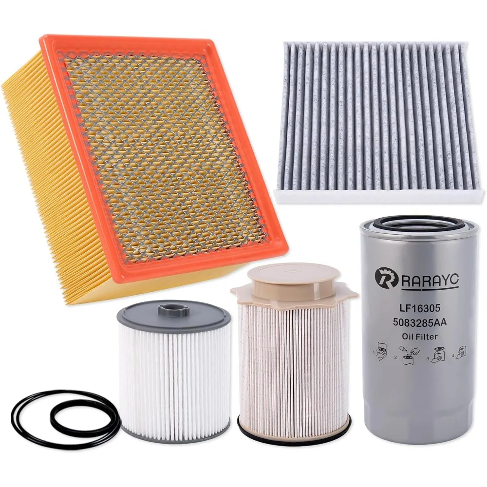 

6.7L Cummins Fuel Filter Kit for 2019-2024 Ram Turbo Diesel Engines 68157291AA 68436631AA and Oil Filter 5083285AA Air filter
