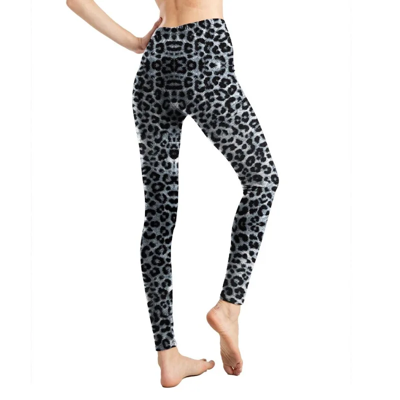 Women Skin Friendly Soft Digital Printing Leggings Animal Print Leopard Print Snake Print Nine-point Pants Flower Pants