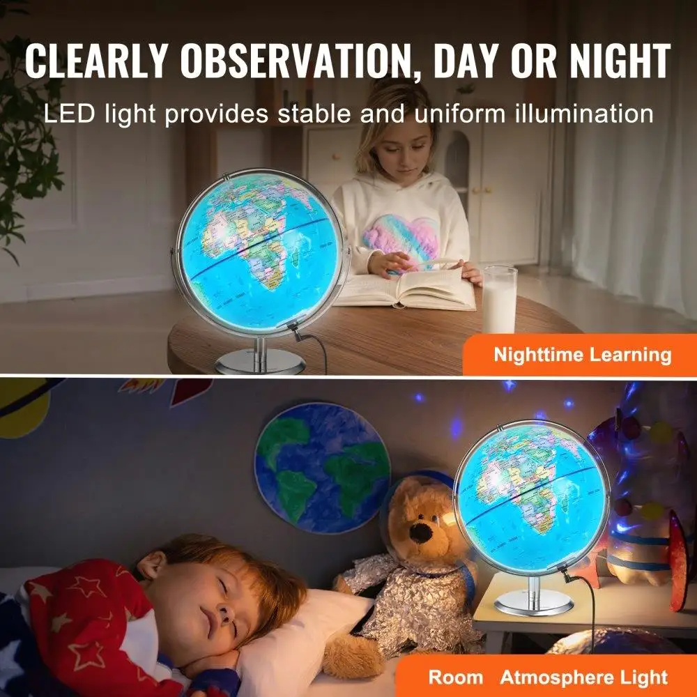 Educational Interactive Talking Globe for kids with Smart Pen LED Night Light USB Learning Gift for children