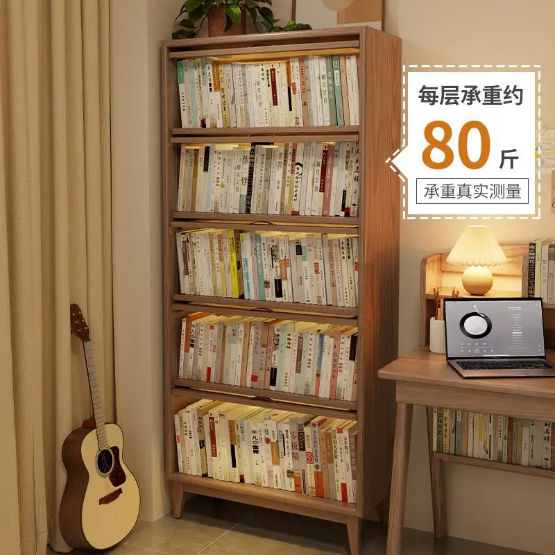 #Winter Wood Solid Wood Chinese Bookshelf Office Locker Floor Shelf Household Wall Library Combination Bookshelf
