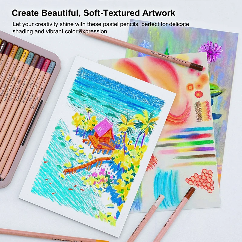 KALOUR Pro Buntstifte-Set, Art Pastel Chalk Portrait Kit, ideal für Mixed Media Layering Blending Traditional Paste Painting