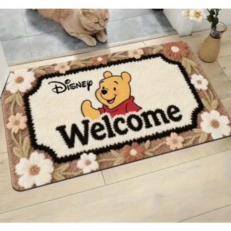 MINISO Disney Durable Winnie Pooh Doormat Featuring Cartoon Welcome Mat Living Room Bedroom Bathroom Party Decorations Doormat