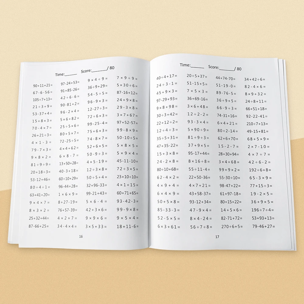 Subtraction, Addition, Multiplication & Division Mixed Operations Math Workbook for Kids Mathematical Calculation Test Books view 5