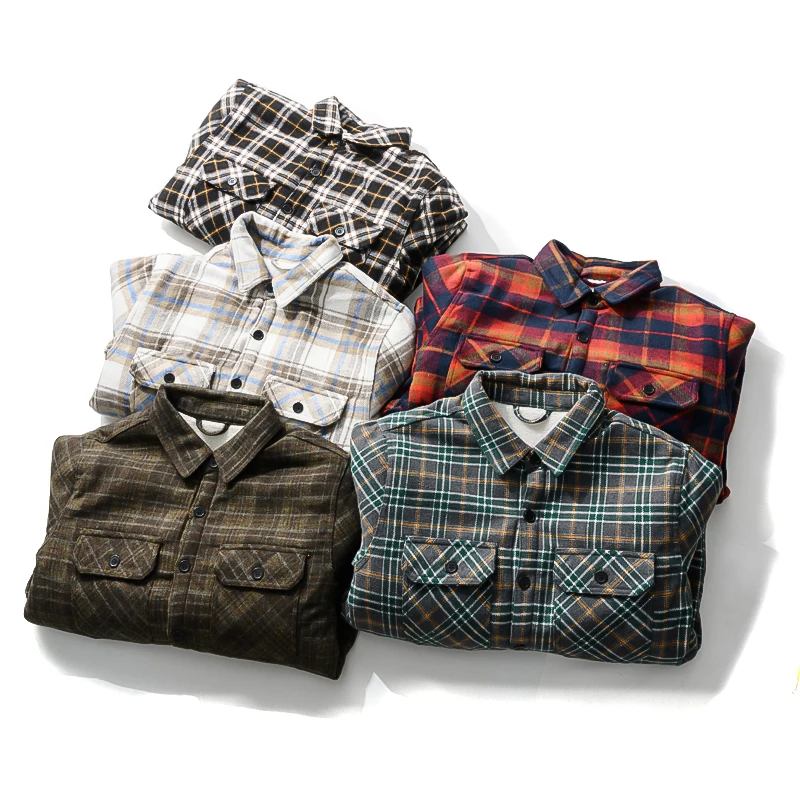 Men's Autumn Winter Plaid Flan - огляд і ціна Flannel Shirt Lined