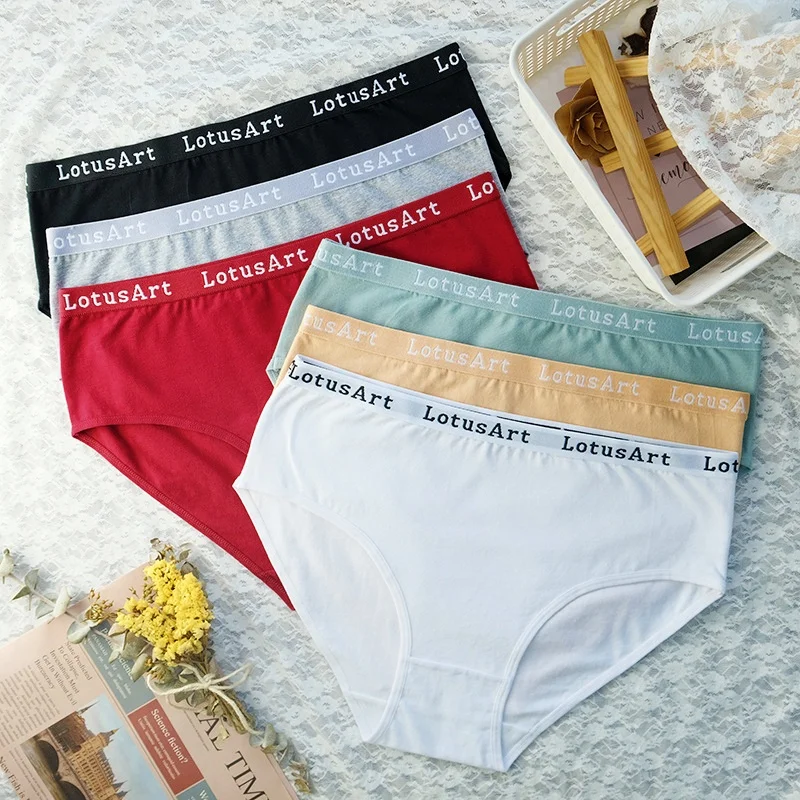 2 Teile/satz Baumwolle Höschen Frauen Hohe Taille Slips Bauch-steuer Panty Weibliche Atmungs Einfarbig Dessous M-2XL Unterhose – Detail 4