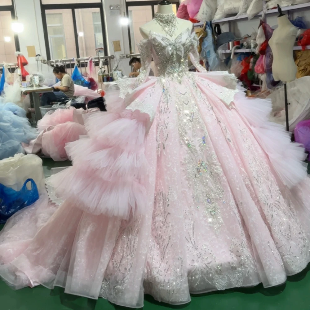 Precioso Vestido de Noche Rosa - Embroidery Organza reseña y precio