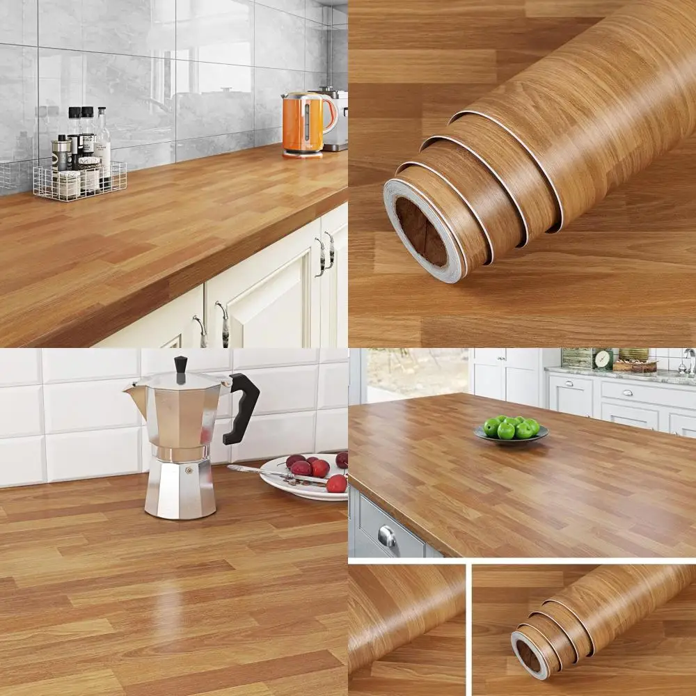 

Самоклеящаяся виниловая пленка под светлый деревянный блок для столешниц и кухонь размером 36x197 дюймов