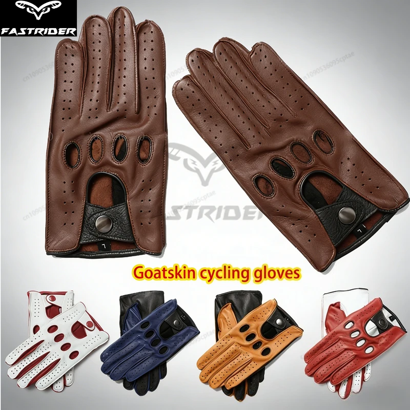 

Дышащие мужские и женские мотоциклетные перчатки, черные модные перчатки из натуральной овчины для вождения Luva Motociclista, лето