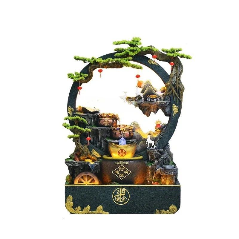 

X188 Large Rockery Water Curtain Wall Flowing Water Ornaments Lucky Fountain Fengshui Ball Living Room Club Courtyard Landscape