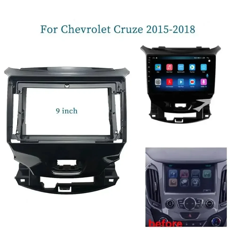 For Chevrolet Cruze 2015-2018 9 Inch Car Frame Fascia Adapter Android Audio Bezel Dask Kit Fascias