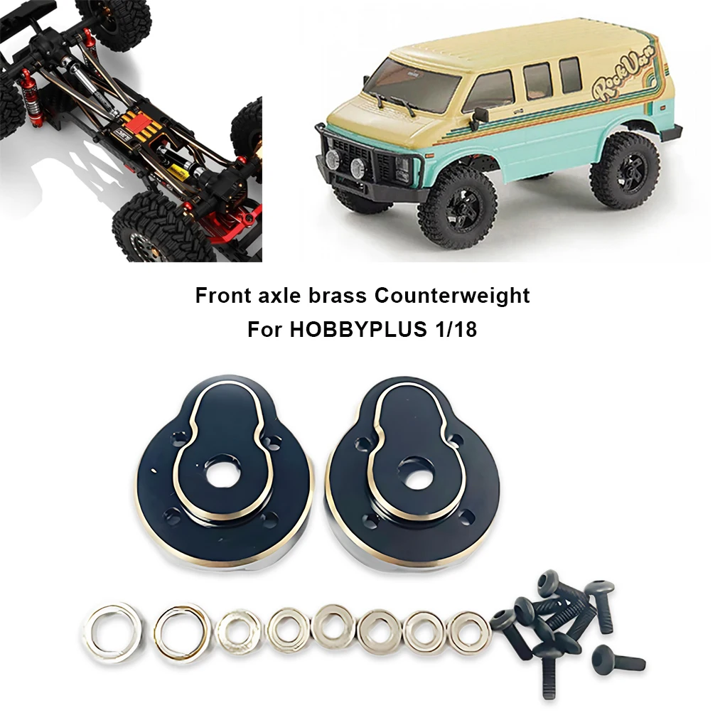 2pieces Brass Front Caster Blocks For Hobby Plus 1/18 CR18P Rock Van Upgrade Stable And Reliable