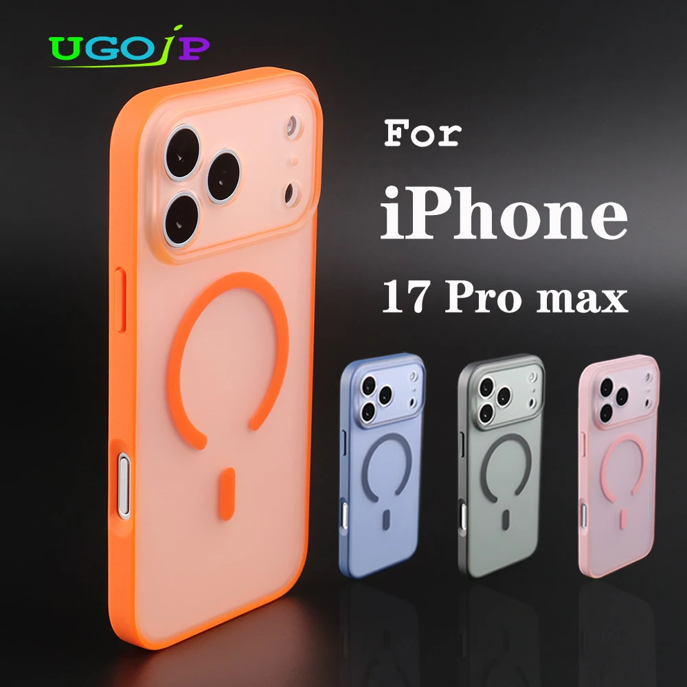 

UGOjP Magnetic Case For iPhone 17 Pro Max Frosted Phone Case MagSafe Wireless Charger Matte Anti-Fingerprint Protective Cover