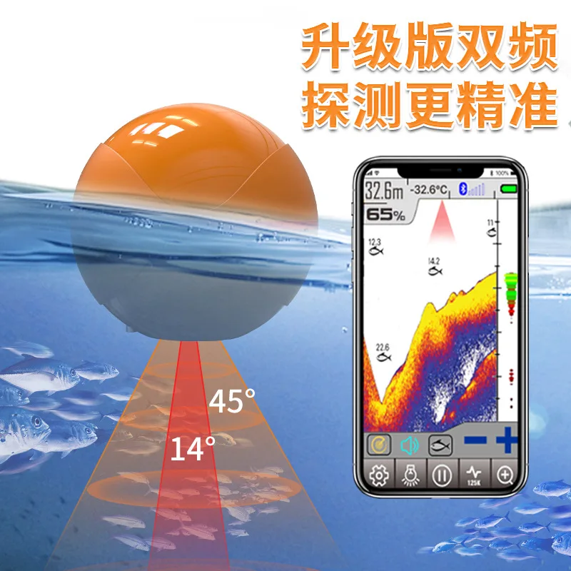 Беспроводной эхолот 2025, эхолот, подводный интеллектуальный рыболовный эхолот высокой четкости, детектор рыбалки, двухчастотный эхолот