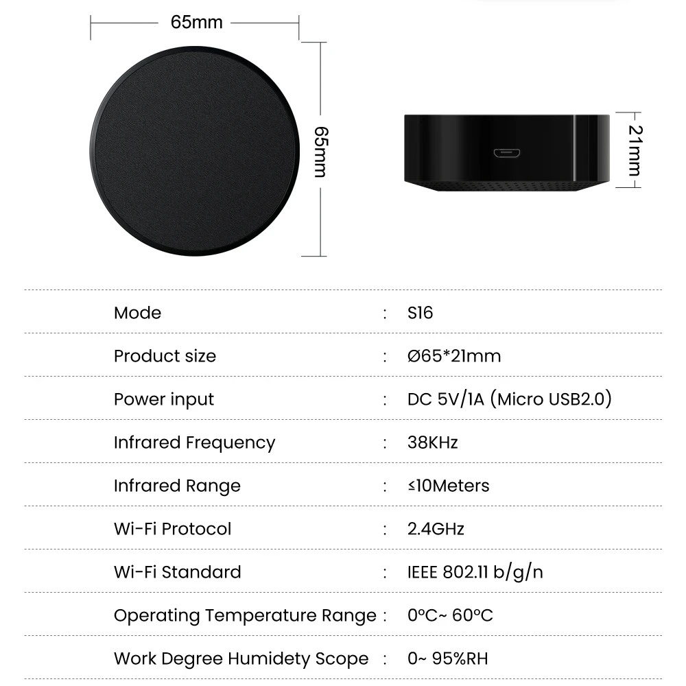 MIUCDA Tuya WiFi IR-afstandsbediening Smart Home IR Universele afstandsbediening voor TV DVD AC Spraakbesturing voor Alexa Google Home