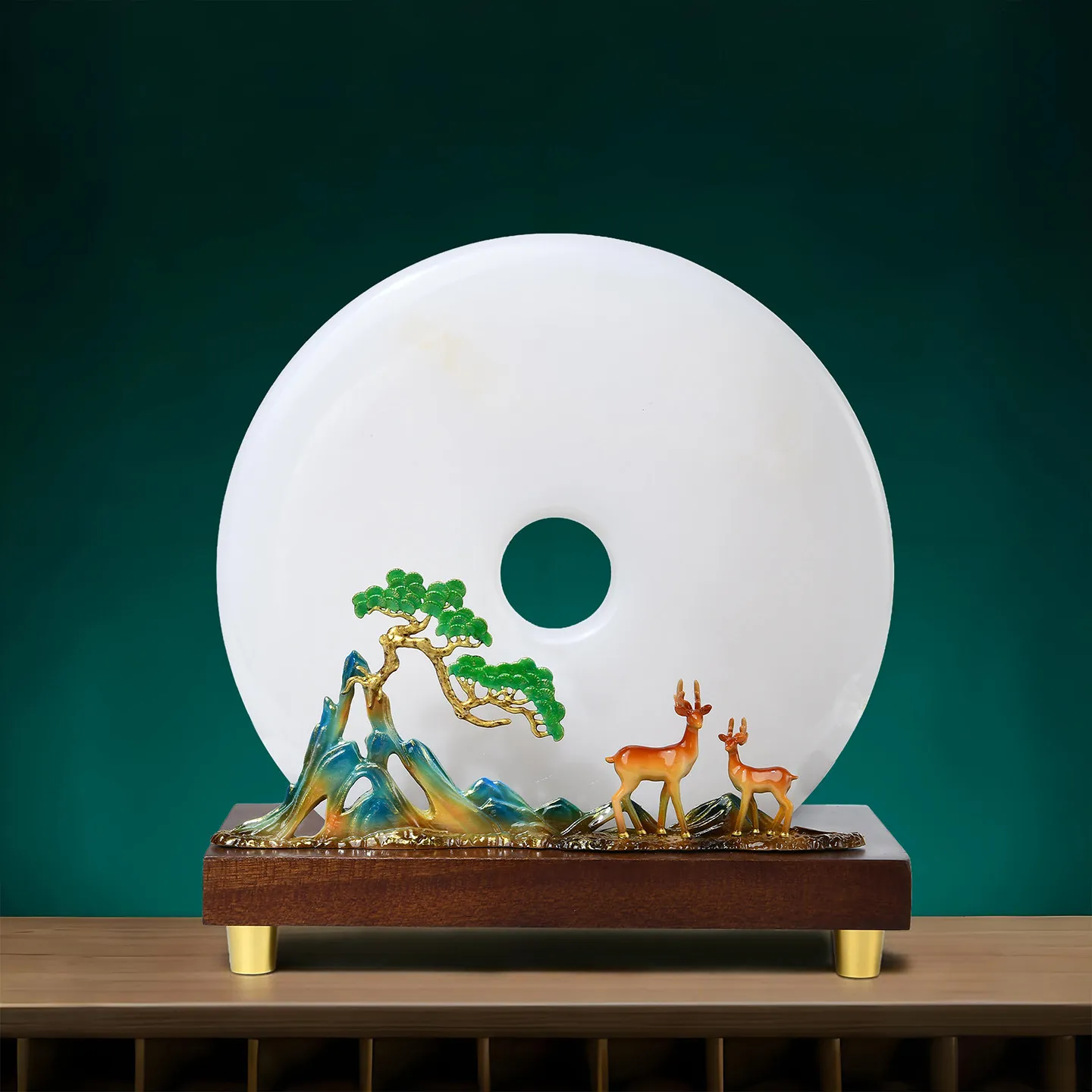 LMM Qianli Jiangshan Jade Safety Buckle Ornament Advanced Sense Living Room Lucky Entrance Wine Cabinet