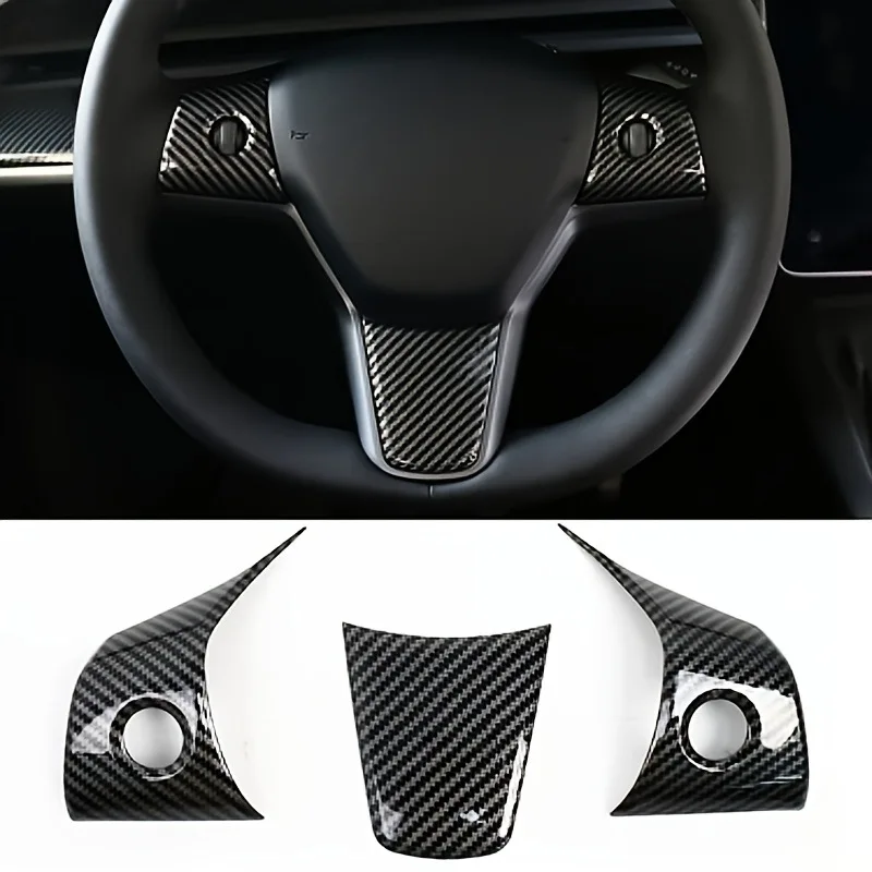 

Carbon Fiber ABS Steering Wheel for Tesla Model 3/Model Y 2022-2023-Interior Modification Accessory, Stylish and Trendy Upgrade