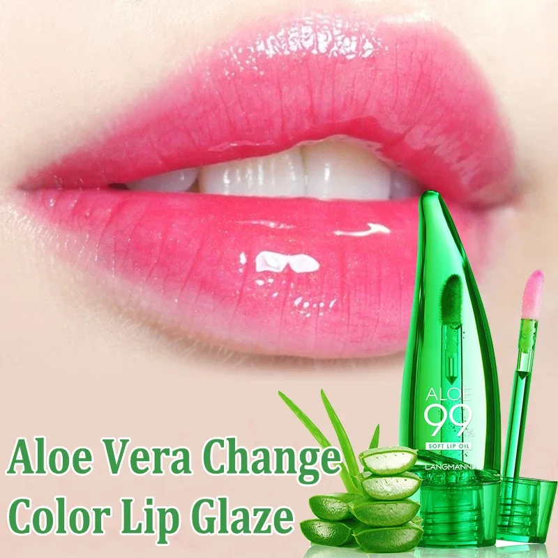 Moisturizing Natural Aloe Vera เปลี่ยนสีลิปกลอส Long Lasting Nutritious Lips Care อุณหภูมิเปลี่ยน Lip Balm ลิปสติก