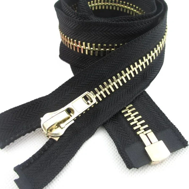

10 # 80 см 100 см большая металлическая молния латунь золотой одинарный открытый автоматический замок тянуть одежду кожаная куртка ремонт швейные аксессуары