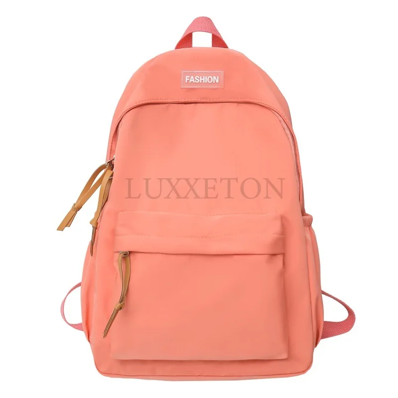 Large Capacity Women Backpack Travel Bag Casual Nylon Student School Bag Solid Color Fashion Backpack Girls School