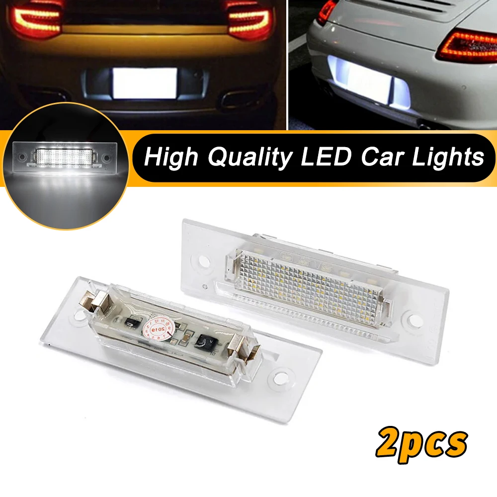 2PCS For Porsche 964 911 968 PORSCHE BOXSTER 986 993 996T PORSCHE 911 Turbo/GT2 GT3-1White Led License Plate Lights