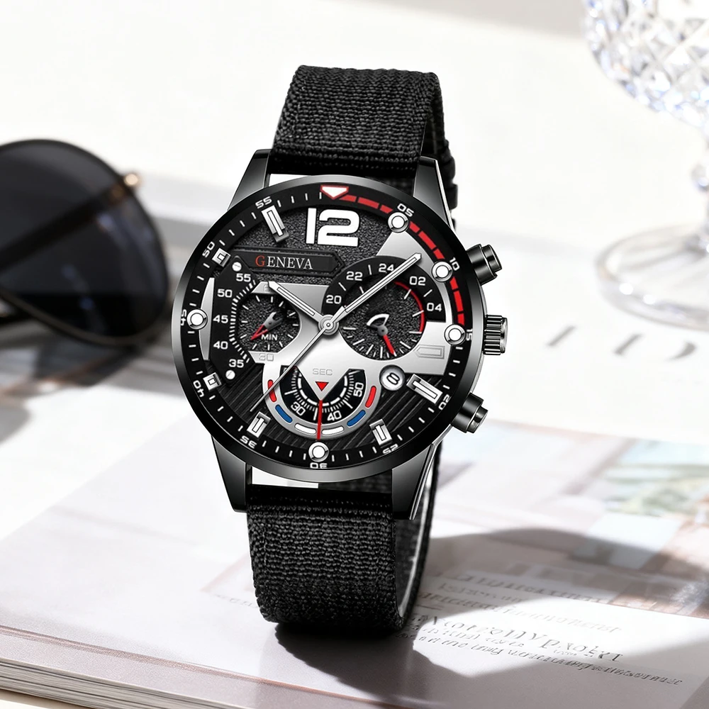 4pc men's watch and home accessory set, stylish and casual, trendy latest model, the best choice for gifts