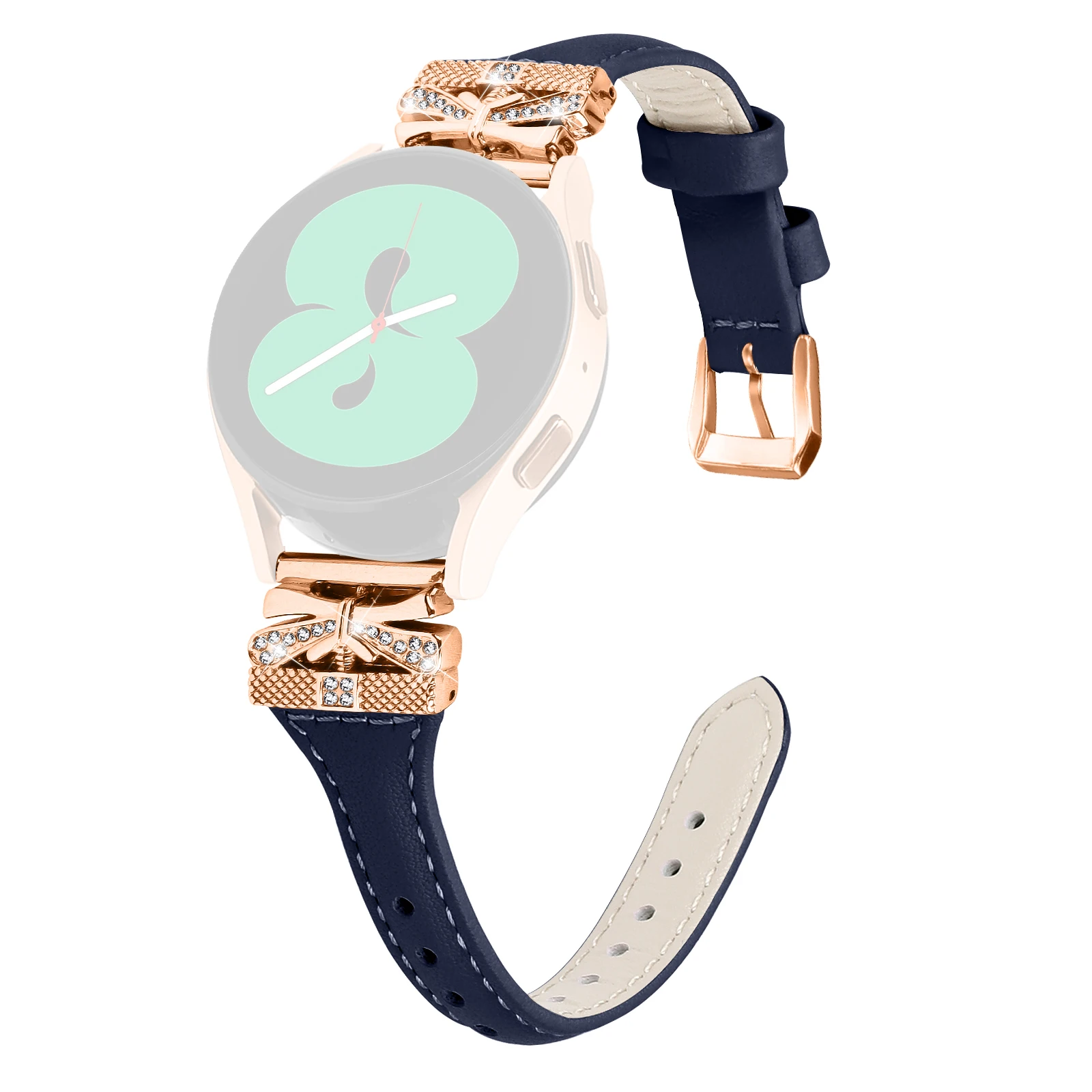 

Rose Gold Buckle 20mm Strap for Samsung Galaxy Watch3 41mm / Watch4 / Watch5 / Watch4 Classic / Watch4 Active / Watch5