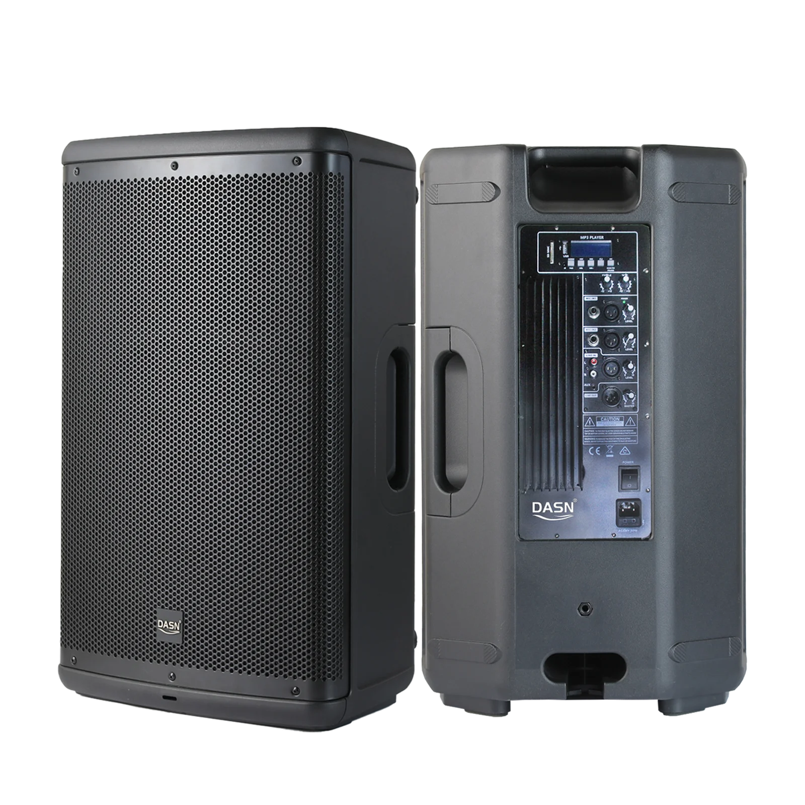 

15-Inch 880-watt professional active square DJ stage sound home theater audio plastic full-range amplifier speaker