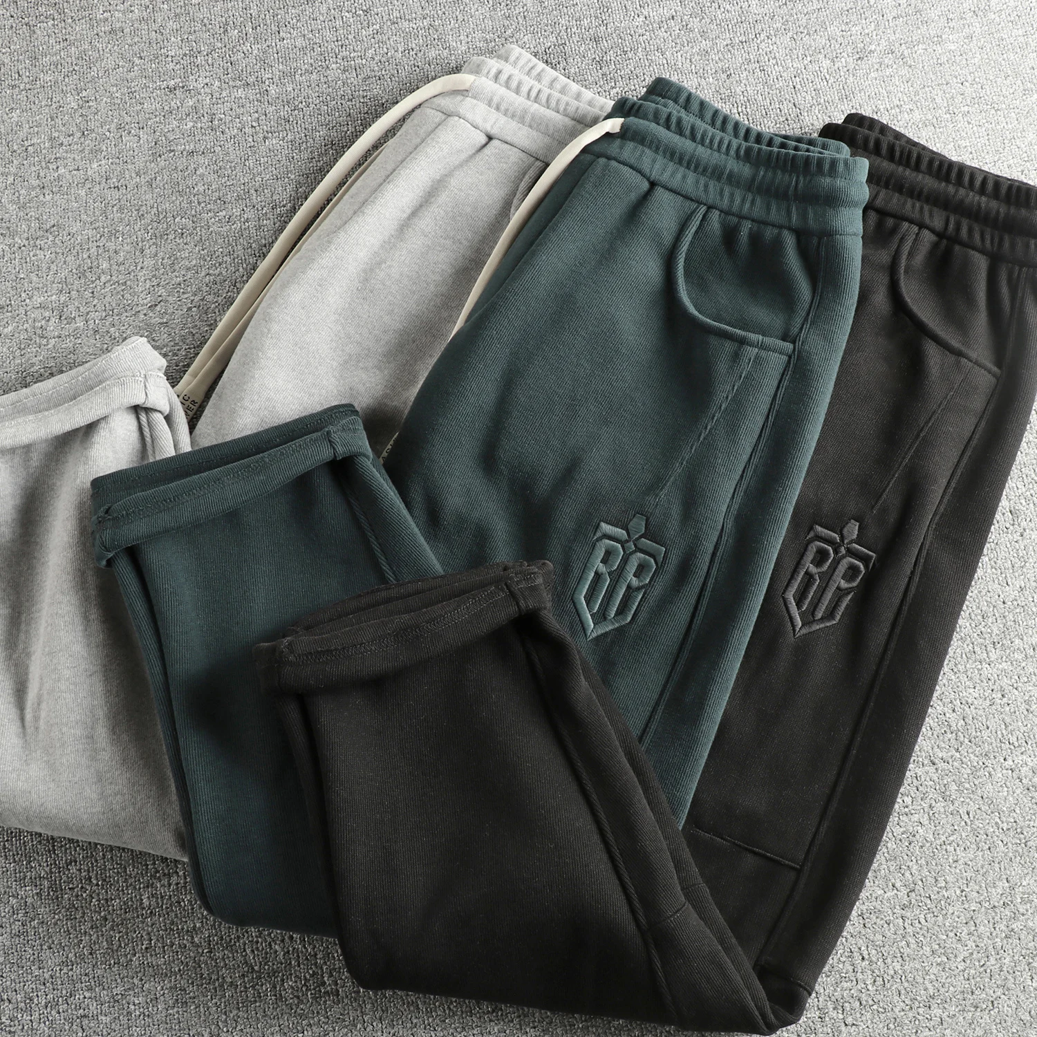 

Embroidered three-dimensional cutting classic straight scimitar men's casual sweatpants American high street trendy sweatpants