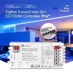 GLEDOPTO ZigBee 3.0 Pro + WWCW 2 in 1 CCT Dimmer LED Strip Light Controller 12A Max H/ue Alexa Homey Tuya Smart Life APP Control