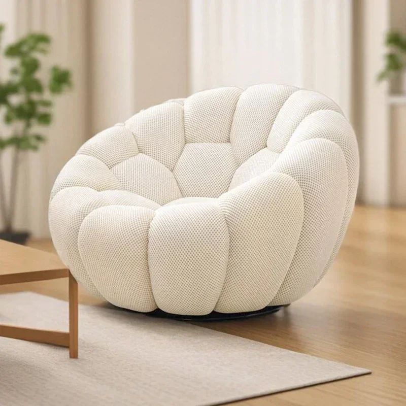

Minimalist Italian Design Football Shaped Pumpkin Sofa Single Recliner Chair for Bedroom Balcony Lounge Lie Down Function room
