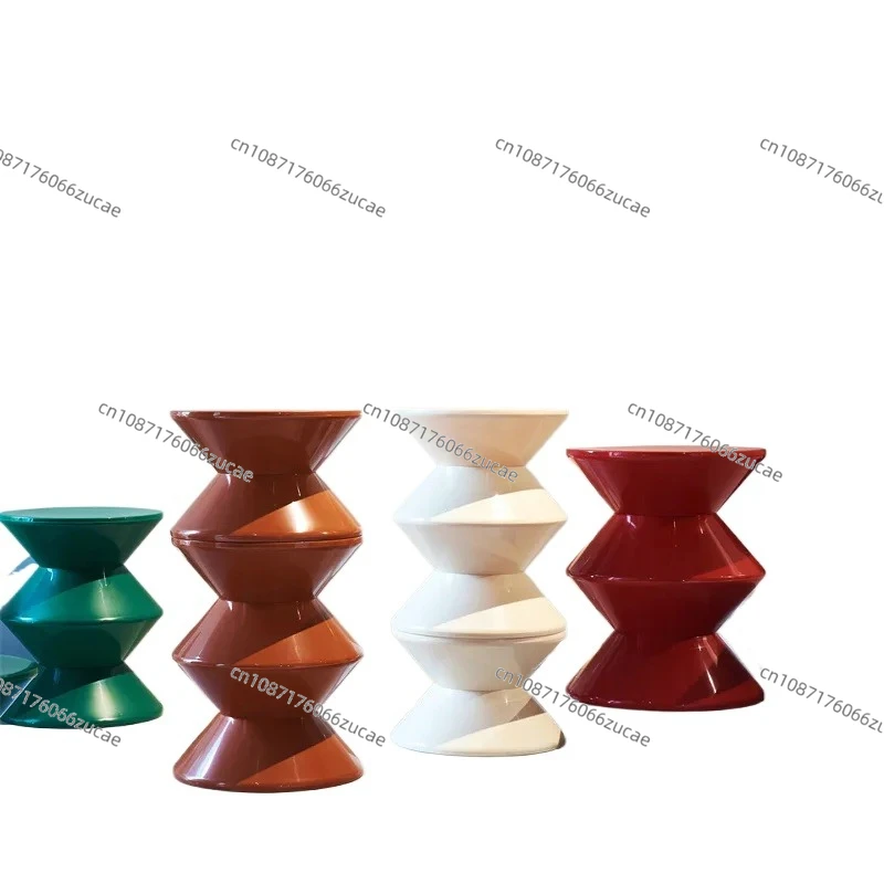 

Простой низкий табурет для смены обуви для гостиной, скандинавская семейная автоматическая скамейка с креативным дизайном, круглый табурет в виде песочных часов