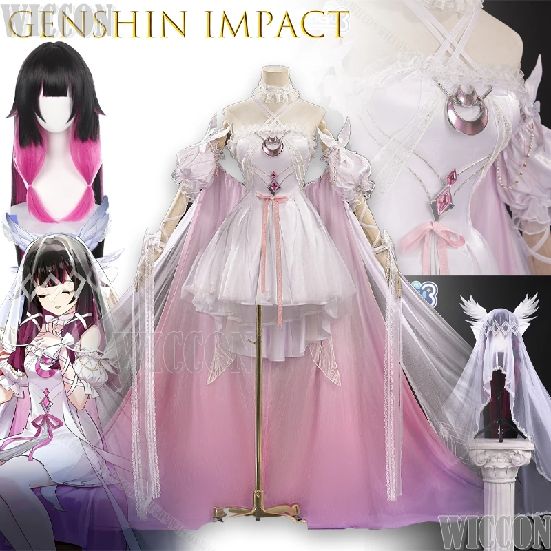 Damselette كولومبينا تأثيري لعبة Genshin تأثير تأثيري فستان أنيمي ملابس حريمي بدلة الحفلات 2026 جديد لوليتا كوميك كون مهرجان