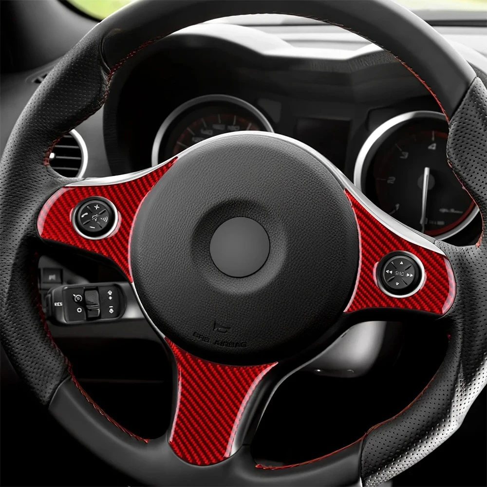 For Alfa Romeo 159 2005-2019 2020 2021 2022 2023 LHD RHD Real Soft Carbon Fiber Sticker Car Steering Wheel Button Frame Trim - view 4