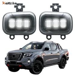 2X Led Fog Light Assembly for Nissan Navara NP300 D23 Facelift 2020 2021 2022 Front Car Lamp w/ Lens DRL 40W 12V White Color